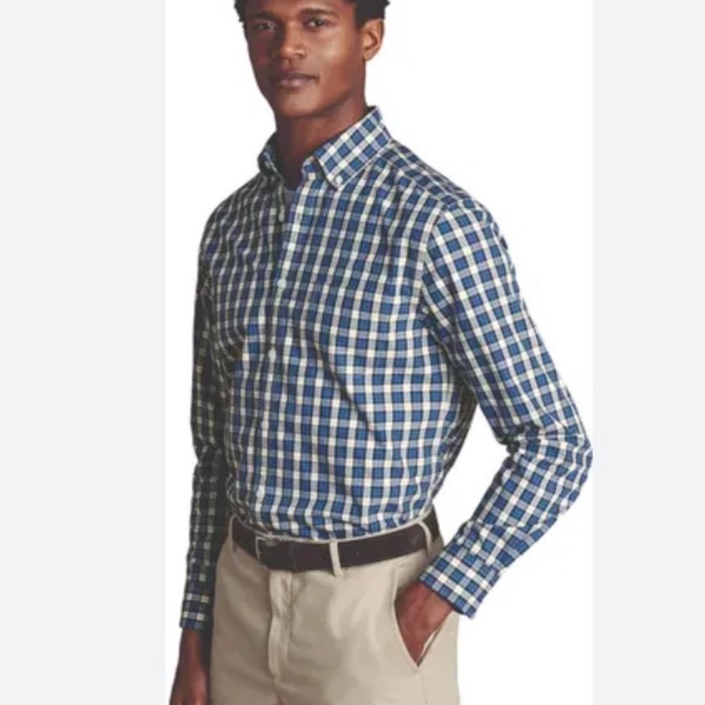 Charles Tyrwhitt Slim Fit Non Iron Blue Checkered Shirt